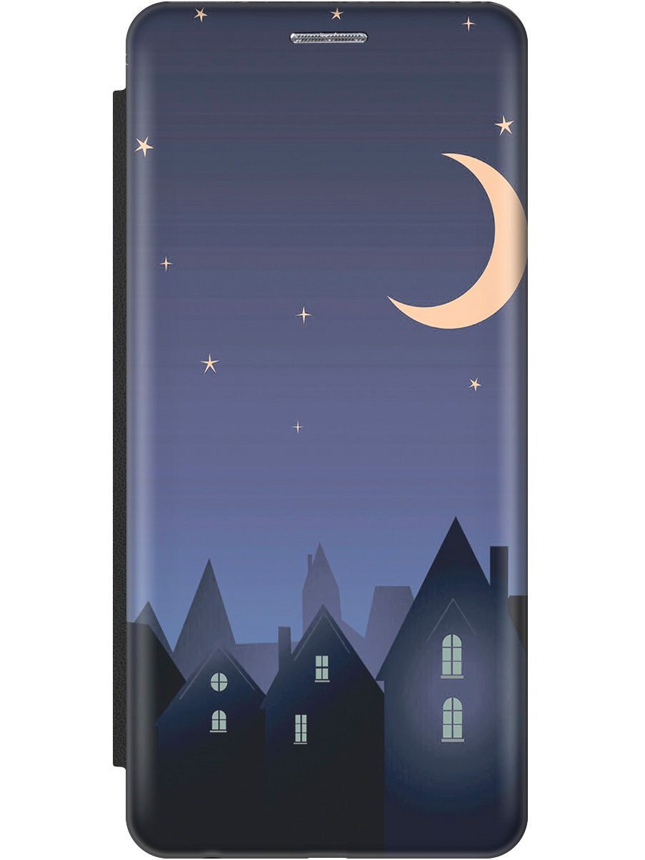 

Чехол на Xiaomi Redmi Note 4 "Месяц над городом" черный, Синий;черный, 10335