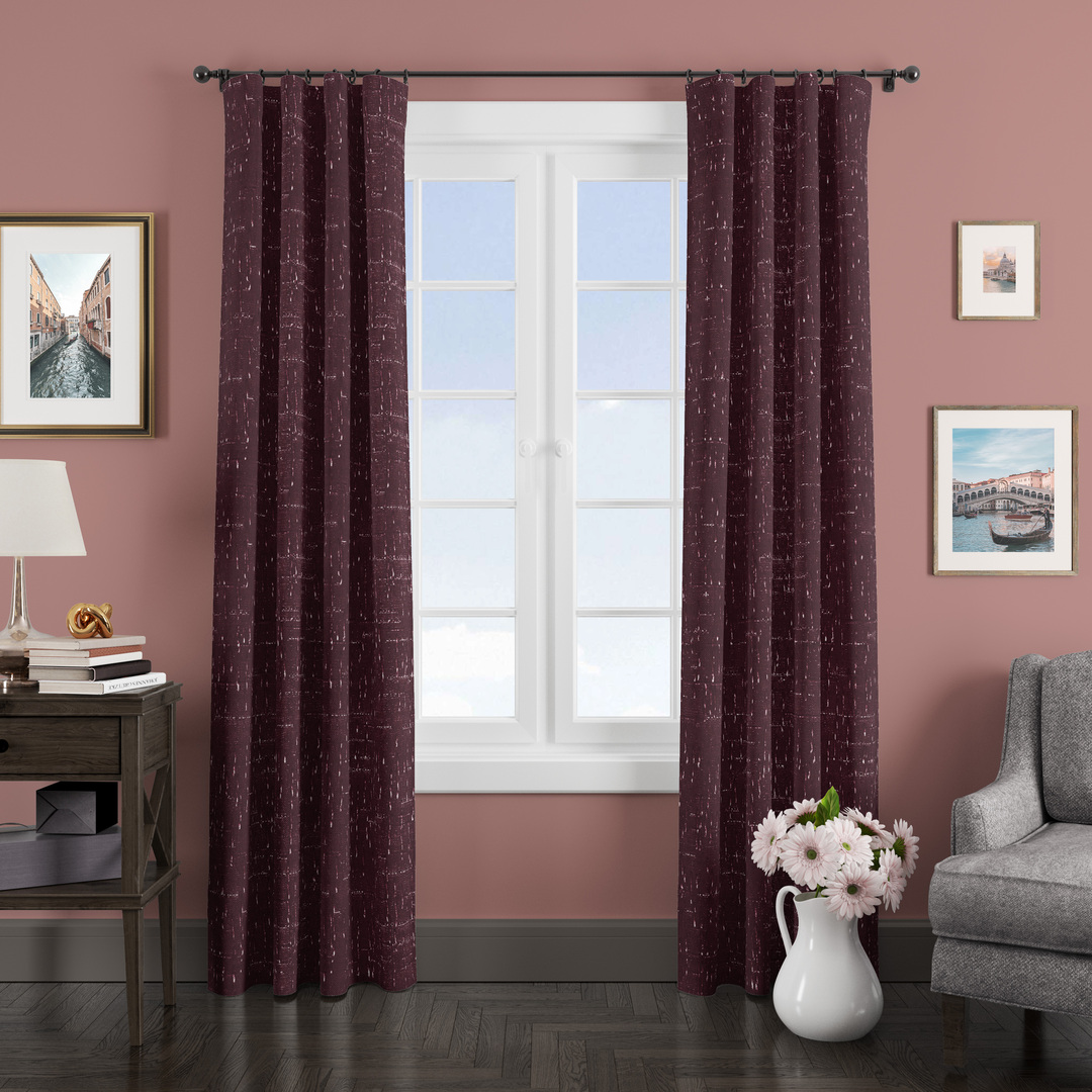 

Штора классическая Eleganta ena664614 200x270 см фуксия, Жаккард
