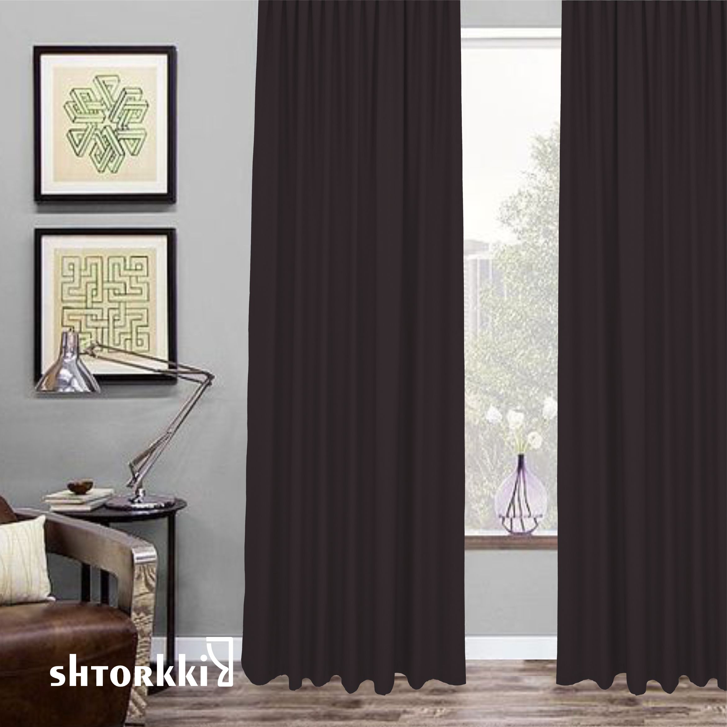 

Шторы shtorkki Venge 175х345 см интерьерные рогожка, IR-36