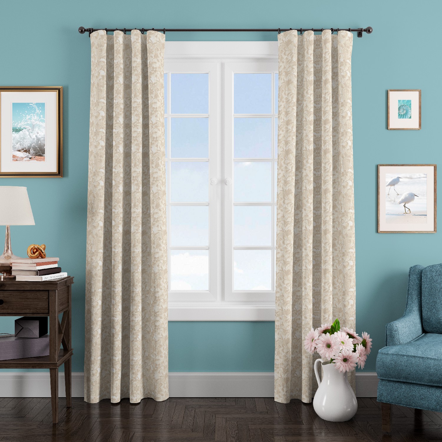 

Штора классическая Eleganta ena663588 140x270 см бежевая 663588, Жаккард