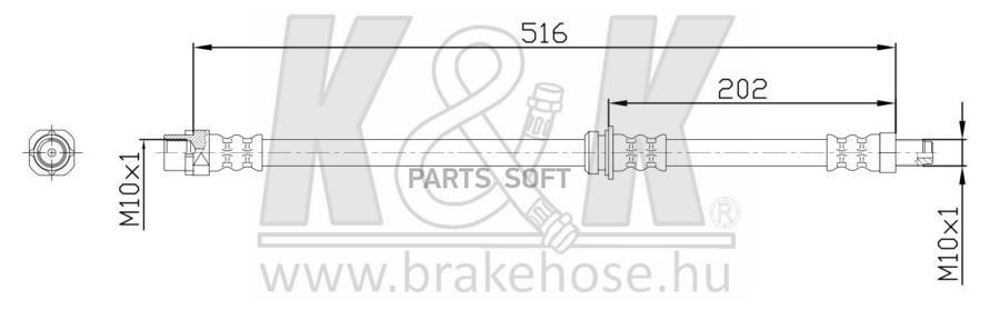 Шланг Тормозной K&K Ft0269 Bmw X3 (E83) 2.0 / 2.5 / 3.0 04- Rear K&K арт. FT0269