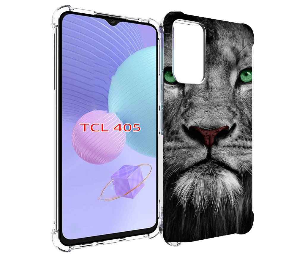 

Чехол MyPads Лев-зеленоглазый мужской для TCL 405, Tocco