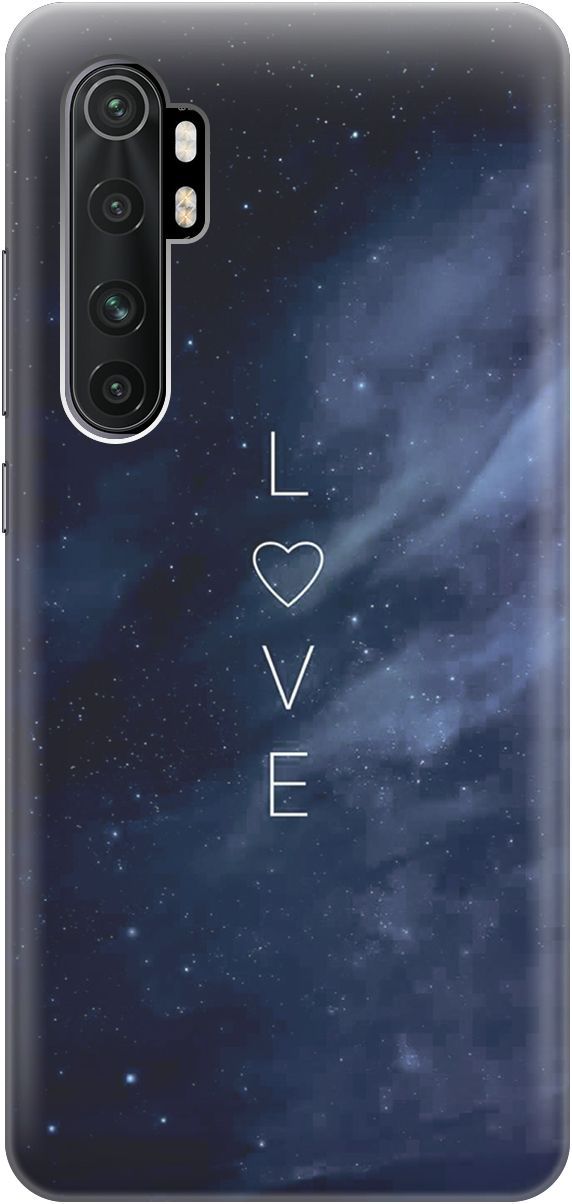 

Чехол на Xiaomi Mi Note 10 Lite "Ночное небо и любовь", Синий;черный, 4118