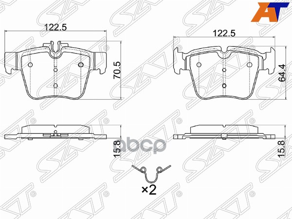 

Колодки Тормозные Зад Mercedes C-Class W205 14-18/ Glc X253 15- 1Шт Sat St-28-0003