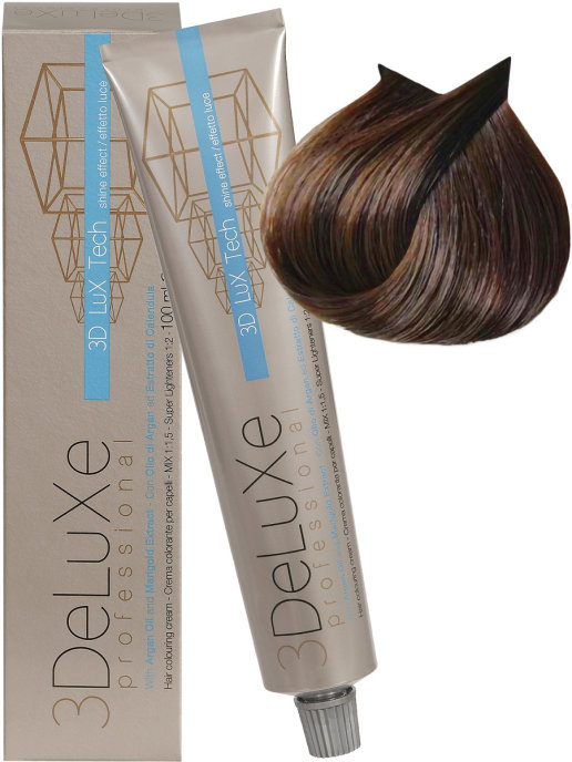 Крем-краска для волос 3Deluxe Professional - 6.3 Темный блондин золотистый, 100 мл полуперманентный краситель для тонирования волос atelier color integrative 8051811450937 g темный графит 80 мл натуральные оттенки