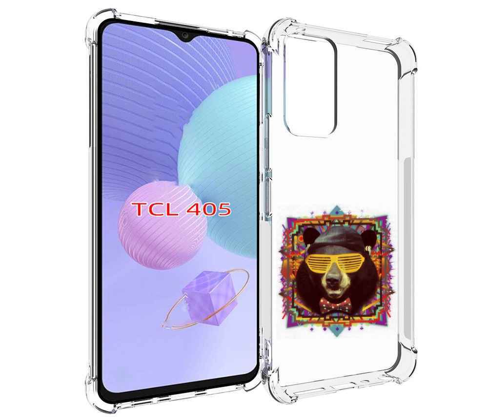 

Чехол MyPads Медведь в очках для TCL 405, Tocco