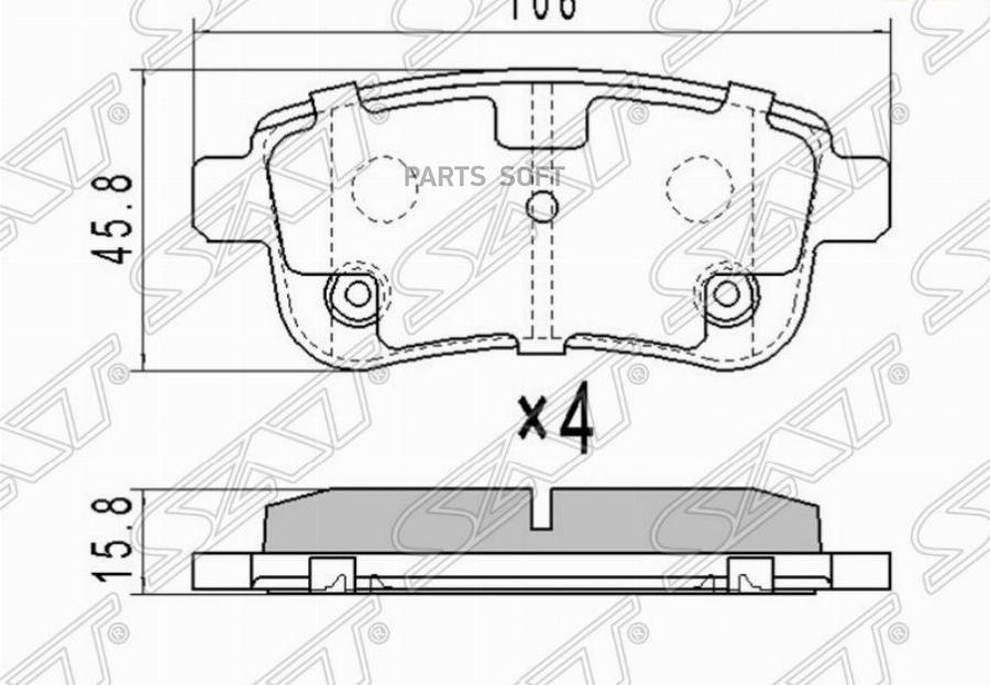 

Колодки Тормозные Зад Renault Megan 08-/Fluence 10-/Scenic 09- 1Шт Sat St-44060-4694R
