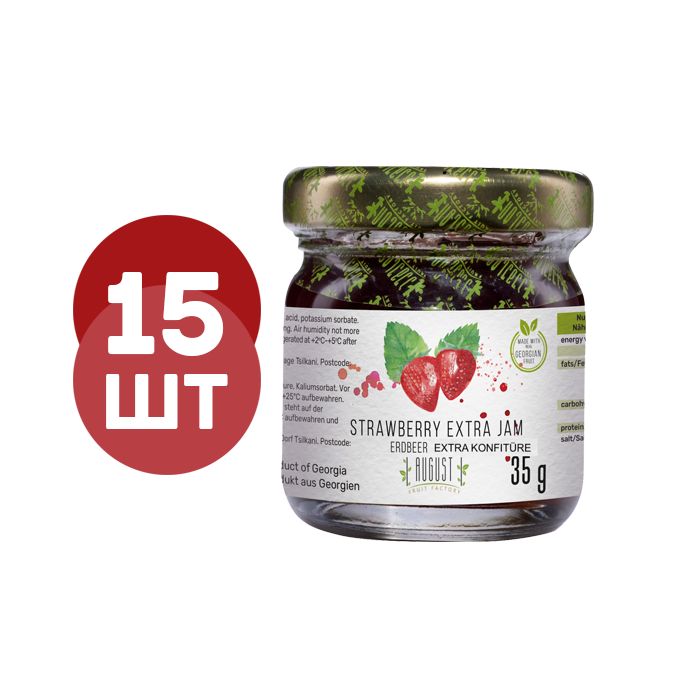 

Джем August Fruit Factory из клубники, 15 шт по 35 г