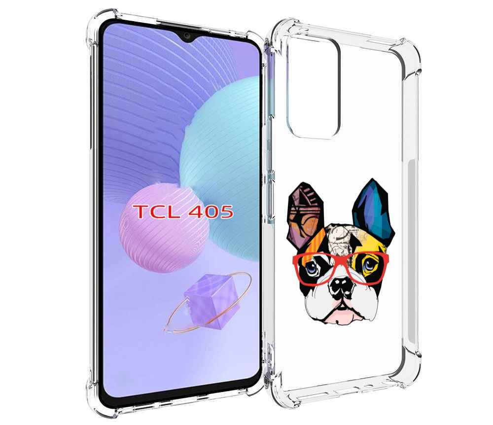 

Чехол MyPads Мопс-в-очках для TCL 405, Tocco