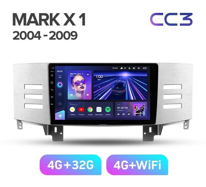 Магнитола TEYES TOYOTA MARK X 2004-2009 г ЛЕВЫЙ РУЛЬ CC3 432ГБ 3189000₽