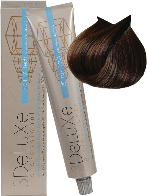 Крем-краска для волос 3Deluxe Professional - 5.3 Светло-каштановый золотистый, 100 мл
