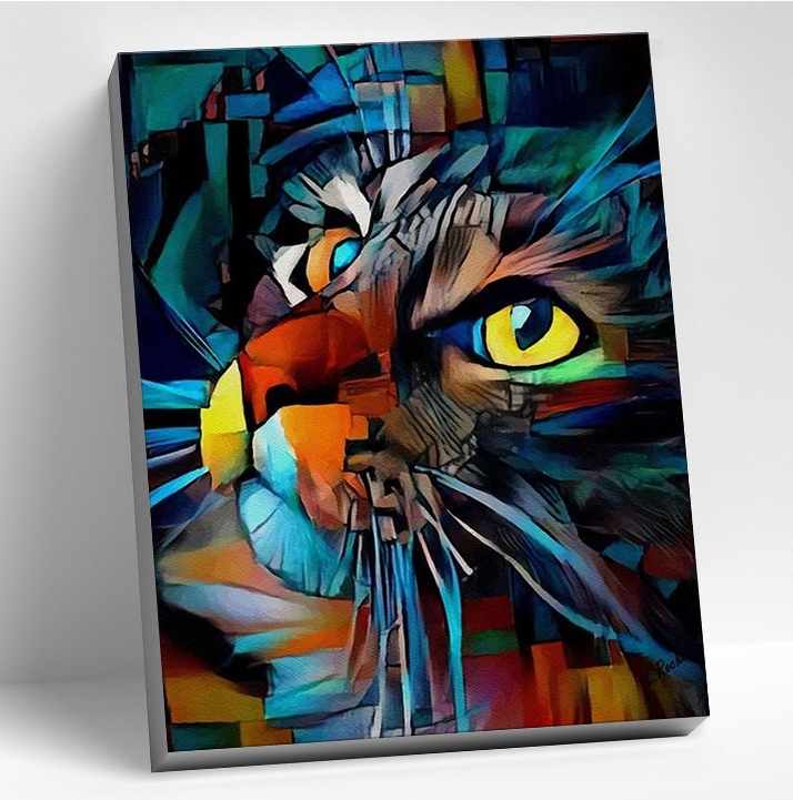 фото Картина по номерам кошачий арт 24 цвета (40 х 50 см) сильвертойз