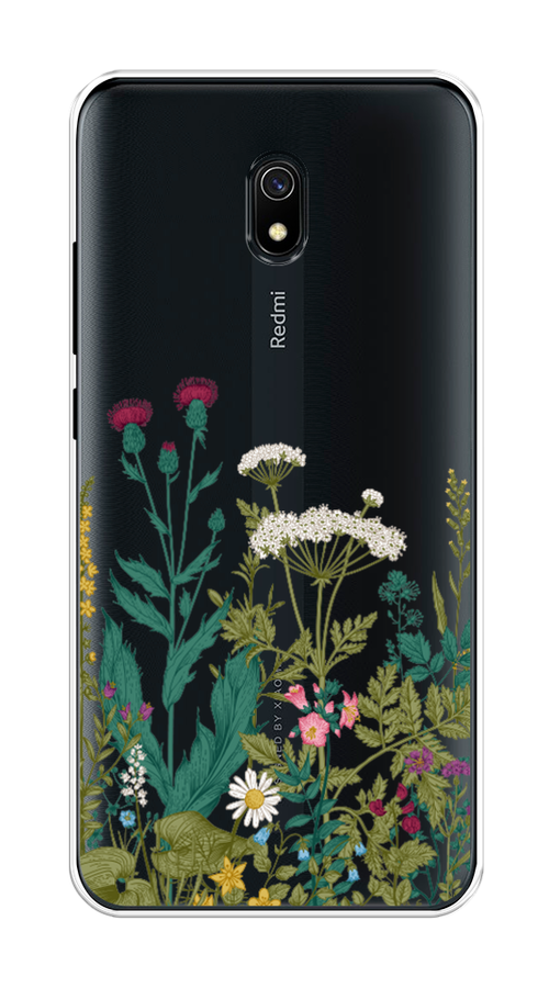 

Чехол на Xiaomi Redmi 8A "Дикие полевые цветы", Зеленый;розовый;белый, 37250-2