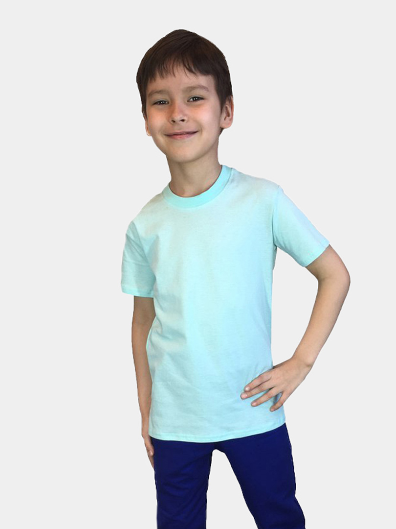 

Футболка детская Детрик, ментол размер 128, Ф-1-107, Голубой, Ф-1-107