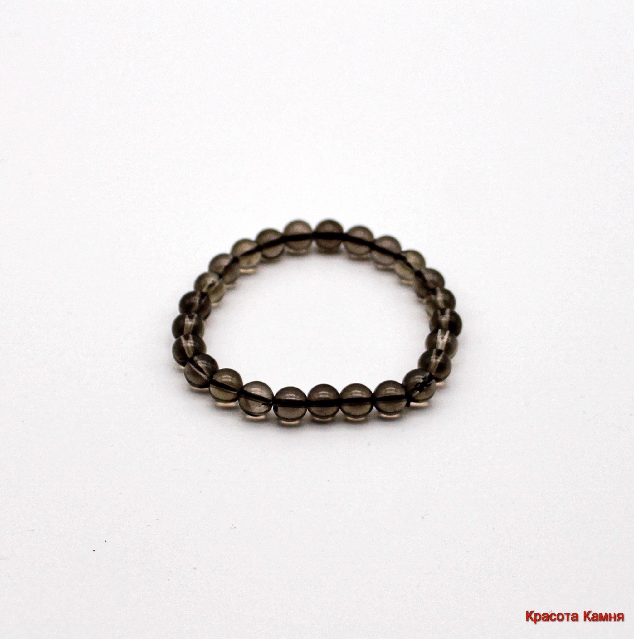 

Браслет из резины р. 17 Красота камня раухтопаз 6мм, раухтопаз, раухтопаз 6мм