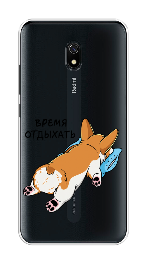 

Чехол на Xiaomi Redmi 8A "Корги отдыхает", Черный;коричневый;голубой, 37250-1