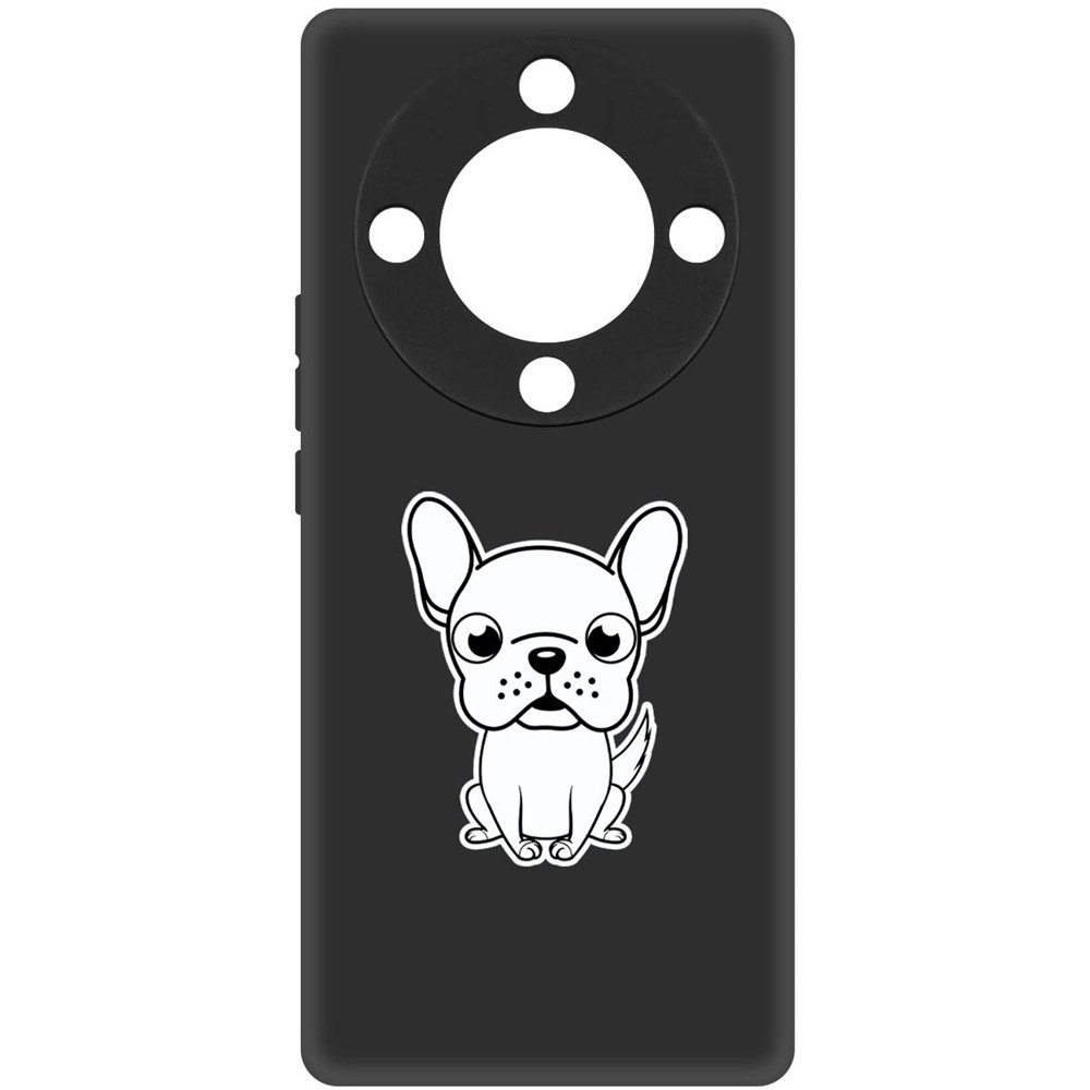 

Чехол-накладка Софт Черно-белый щенок для Honor X9a, Черный