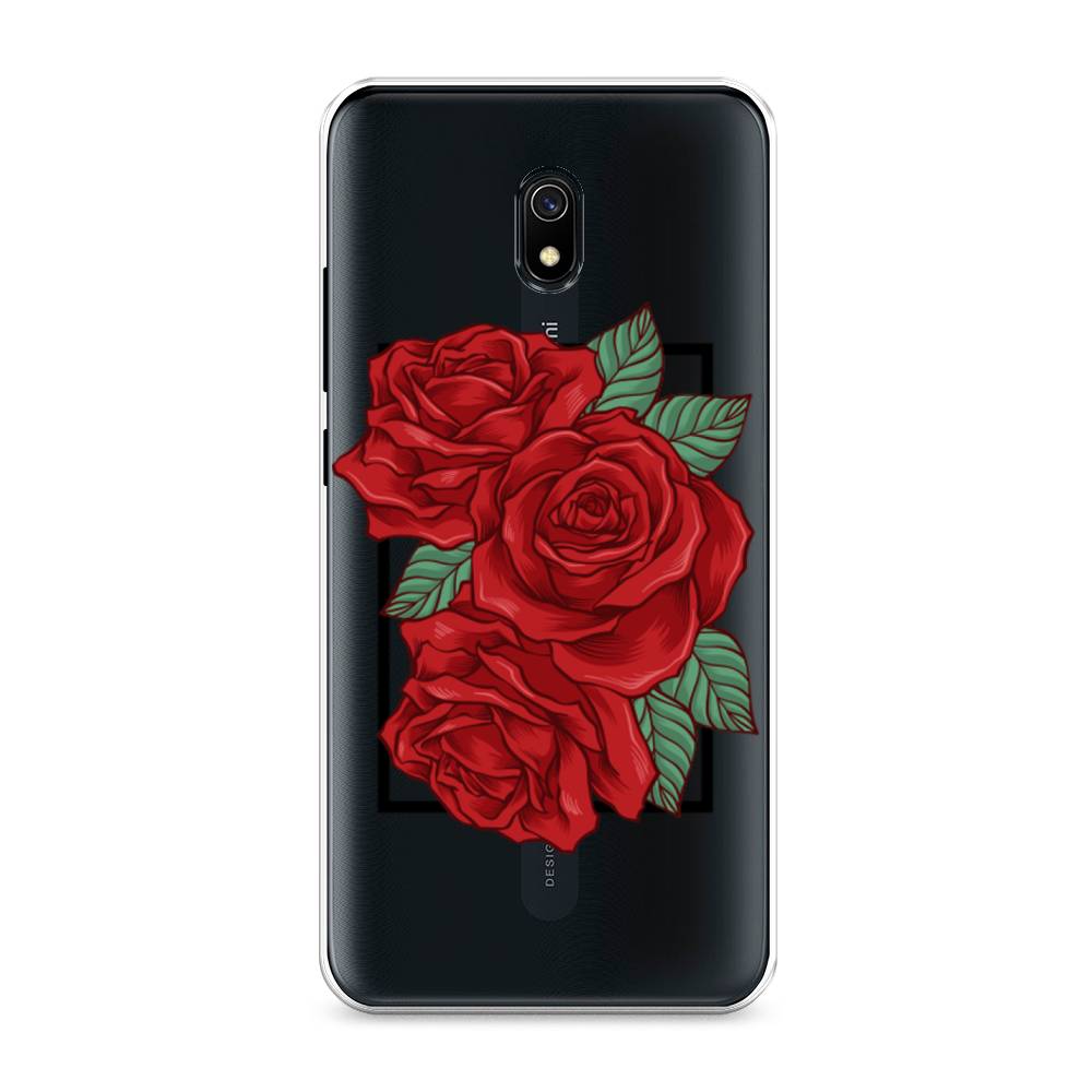 

Чехол на Xiaomi Redmi 8A "Три алые розы", Красный, 37250-2