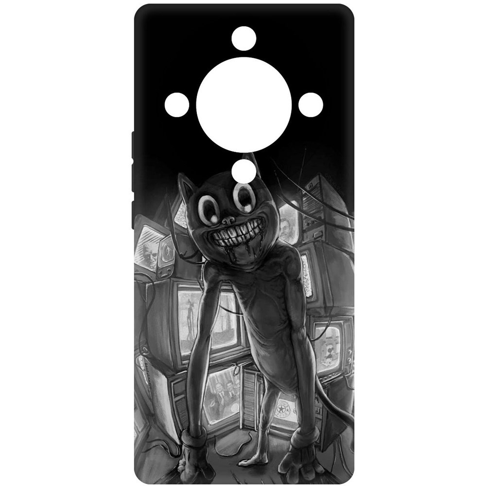 

Чехол-накладка Софт Хаги Ваги - Картун Кэт для Honor X9a, Черный