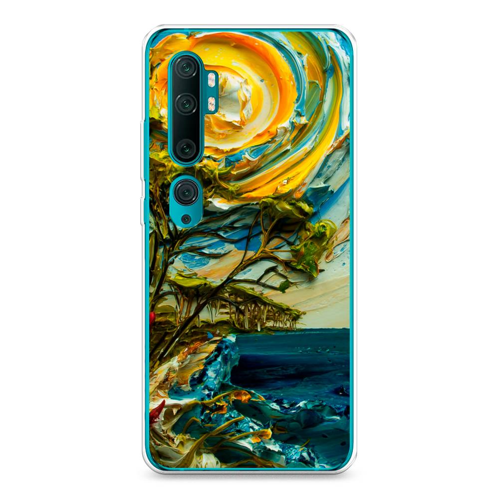 

Чехол на Xiaomi Mi Note 10"Солнце живопись", Желтый;синий, 37350-4