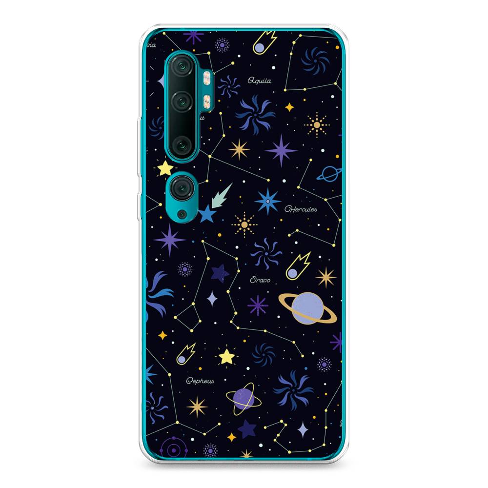 

Чехол на Xiaomi Mi Note 10"Цветной космос", Желтый, 37350-2
