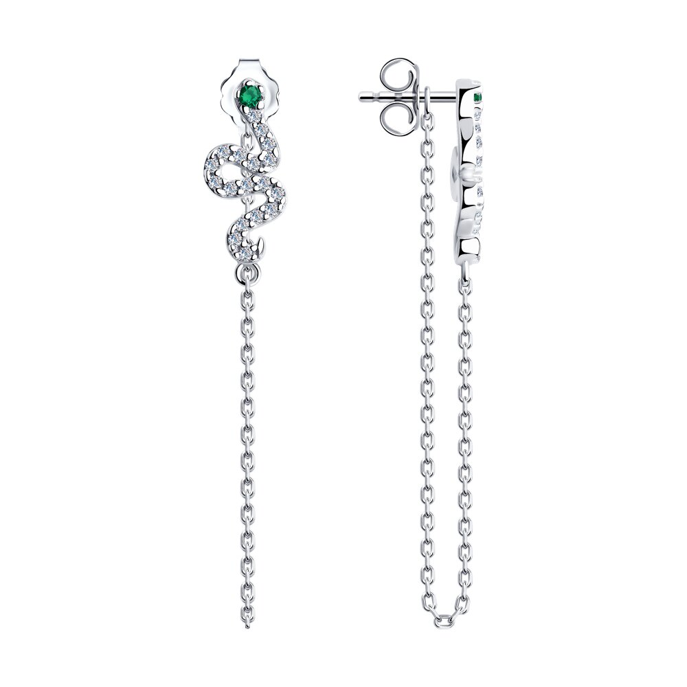 

Серьги из серебра SOKOLOV 94025815-9, фианит, 94025815-9
