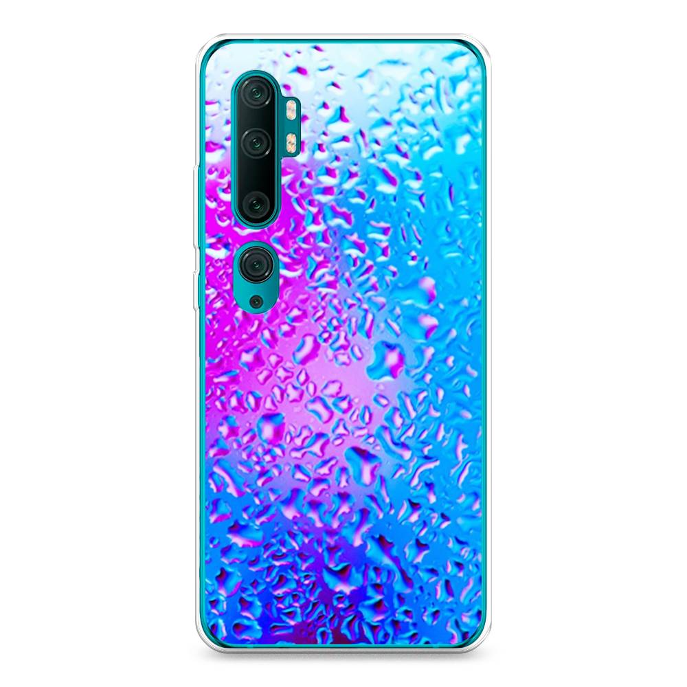 

Чехол на Xiaomi Mi Note 10"Капли на стекле", Голубой;розовый, 37350-3