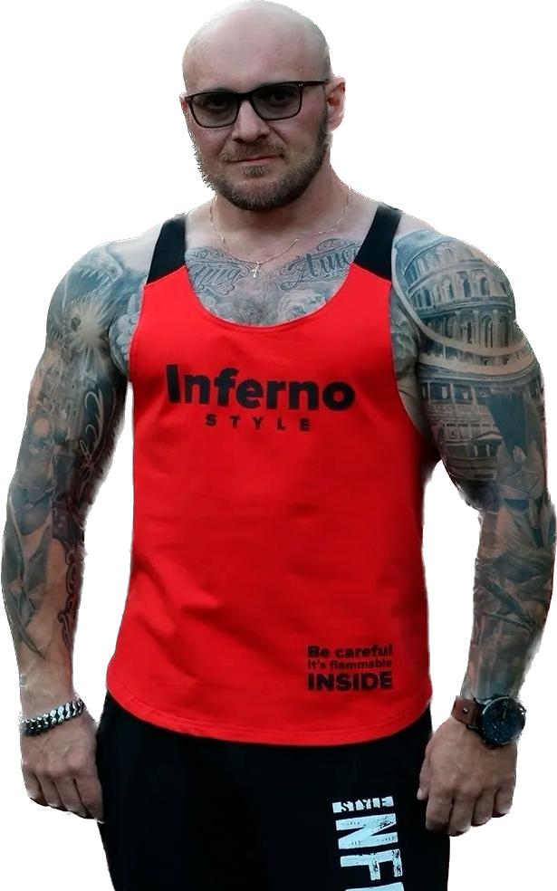 

Майка мужская INFERNO style М-006-000 красная 2XL, Красный, М-006-000