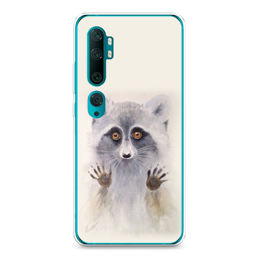 

Чехол на Xiaomi Mi Note 10"Енот за стеклом", Бежевый;серый, 37350-4