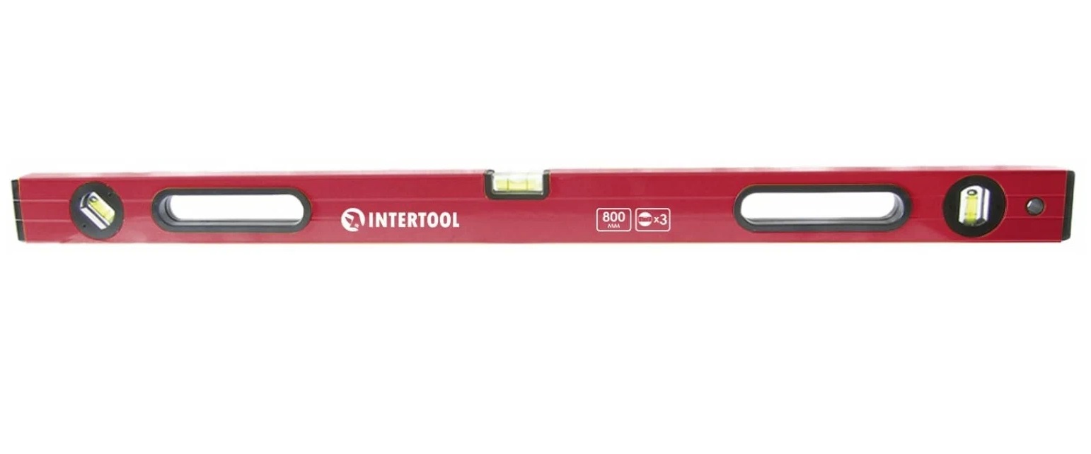 фото Уровень строительный 80см, 3 глазка intertool