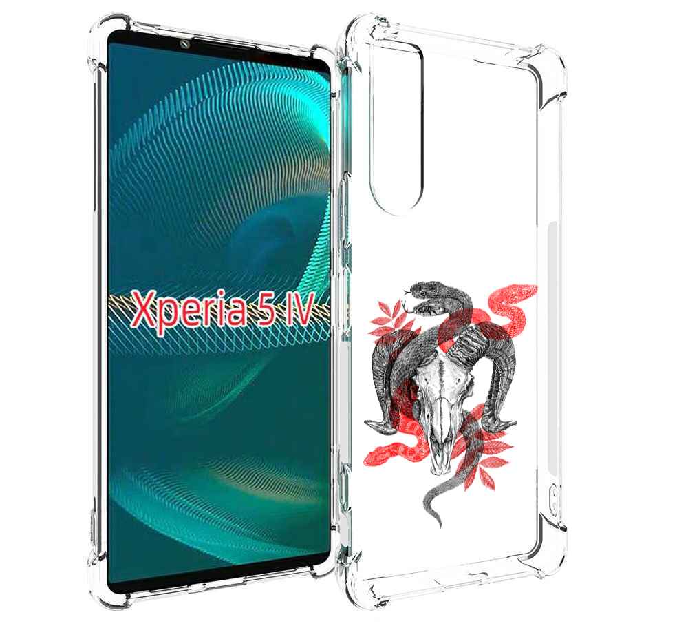 

Чехол MyPads змея в черепе рисунок для Sony Xperia 5 IV (5-4), Прозрачный, Tocco