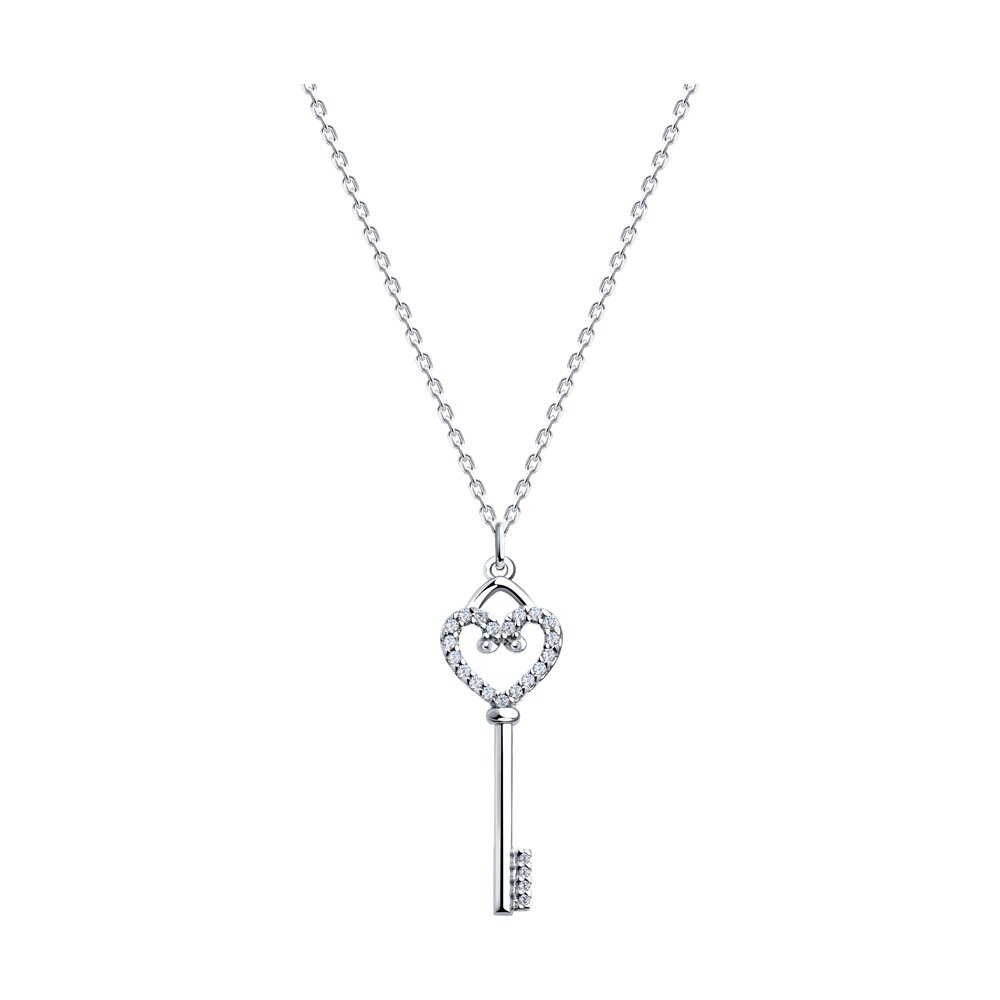 

Колье из серебра 40-45 см SOKOLOV 94070831-9, фианит, 94070831-9