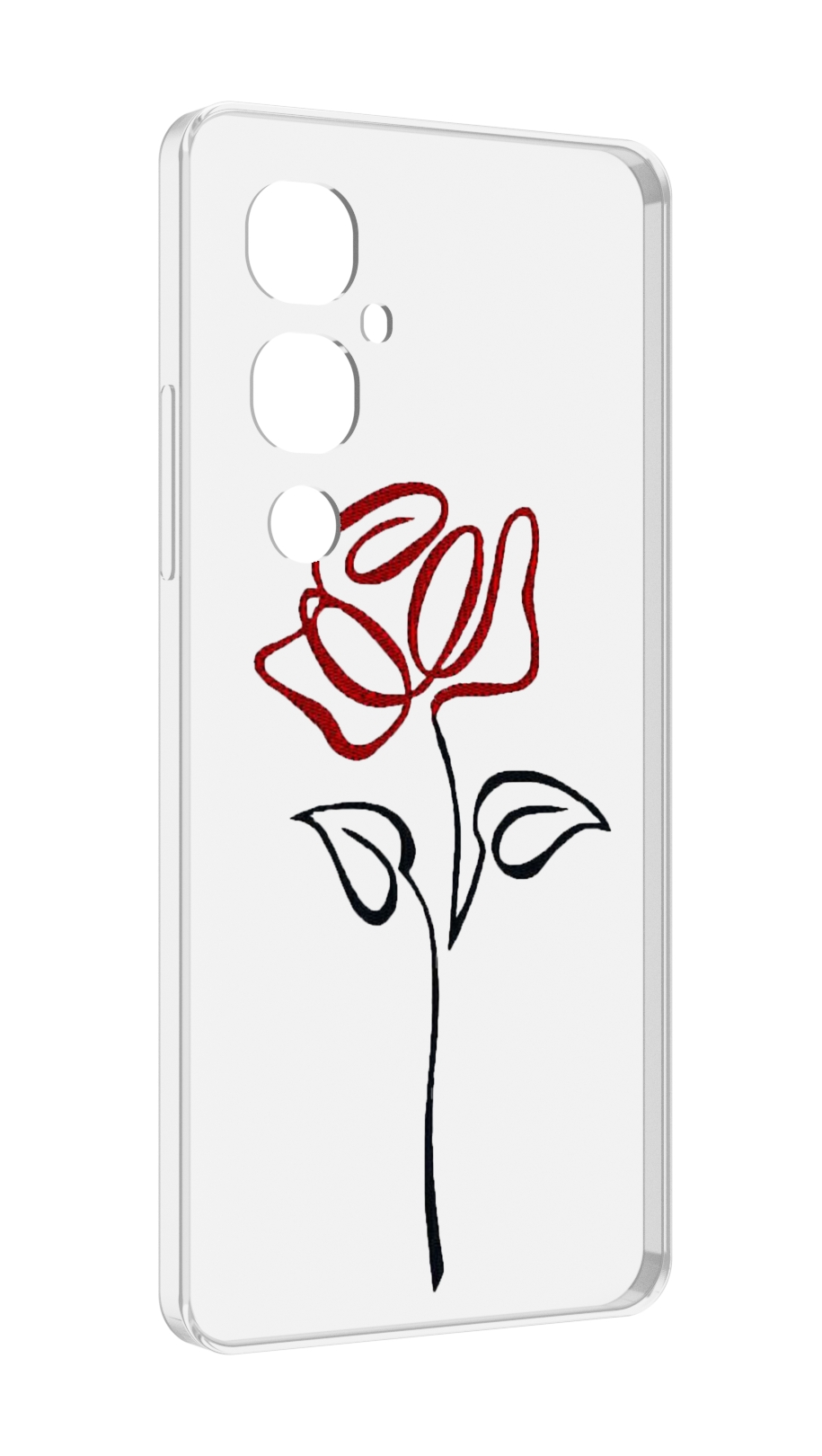 

Чехол MyPads цветок в одну линию для Tecno Pova 4 Pro, Прозрачный, Tocco