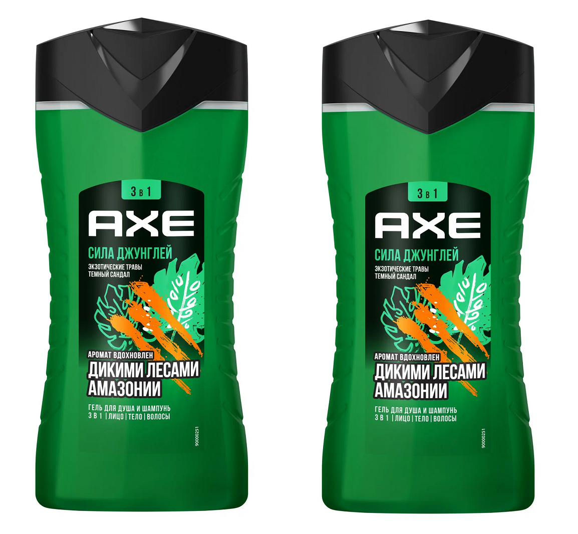 Гель для душа Axe 3 в 1 Сила Джунглей 250 мл 2 шт