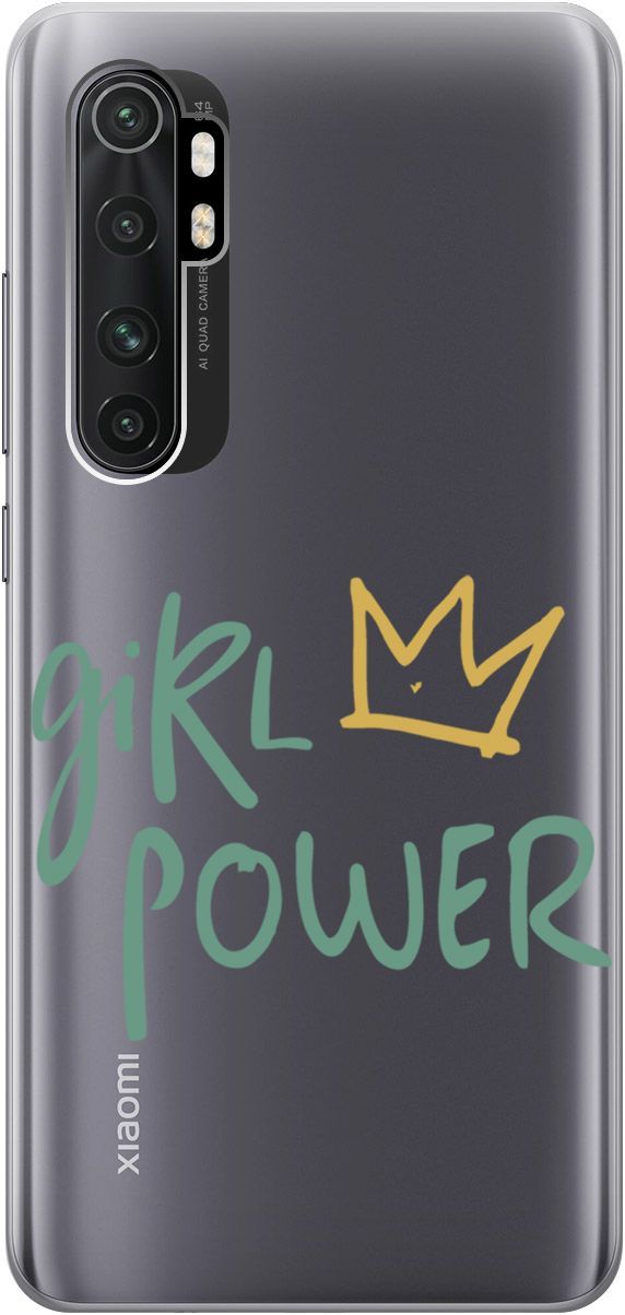 

Чехол на Xiaomi Mi Note 10 Lite "Girl Power!" прозрачный, Прозрачный;зеленый, 1827