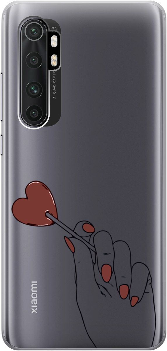

Чехол на Xiaomi Mi Note 10 Lite "Heartbreaker" прозрачный, Прозрачный;красный, 1827