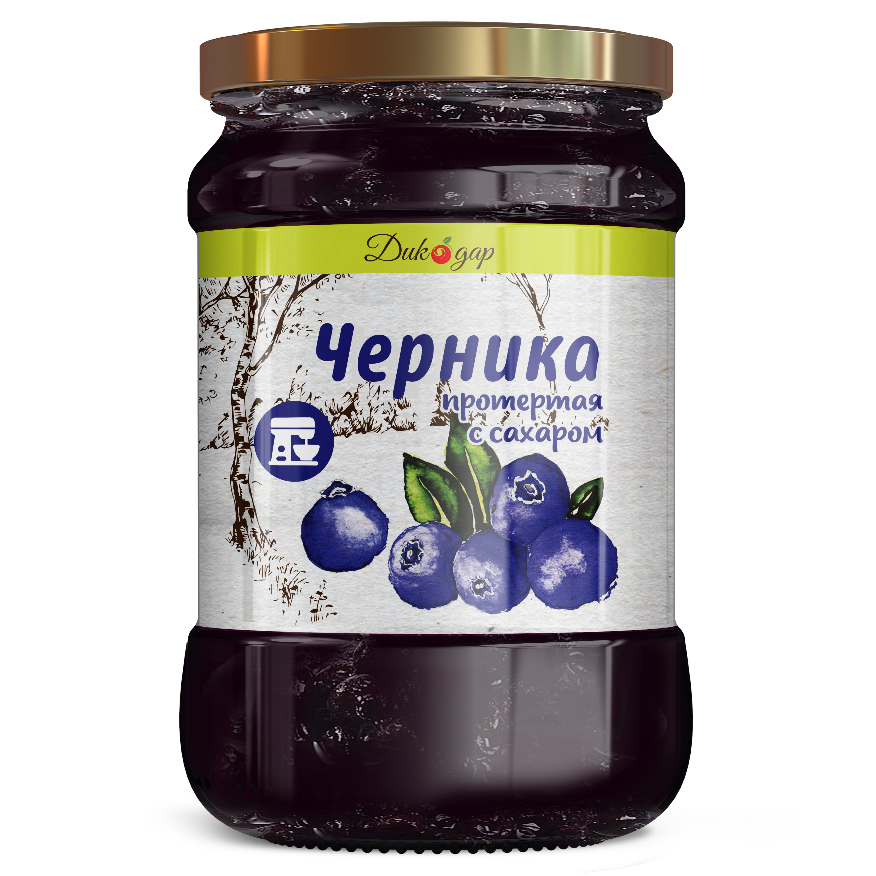 

Протертая черника Дикорус с сахаром, 550 г