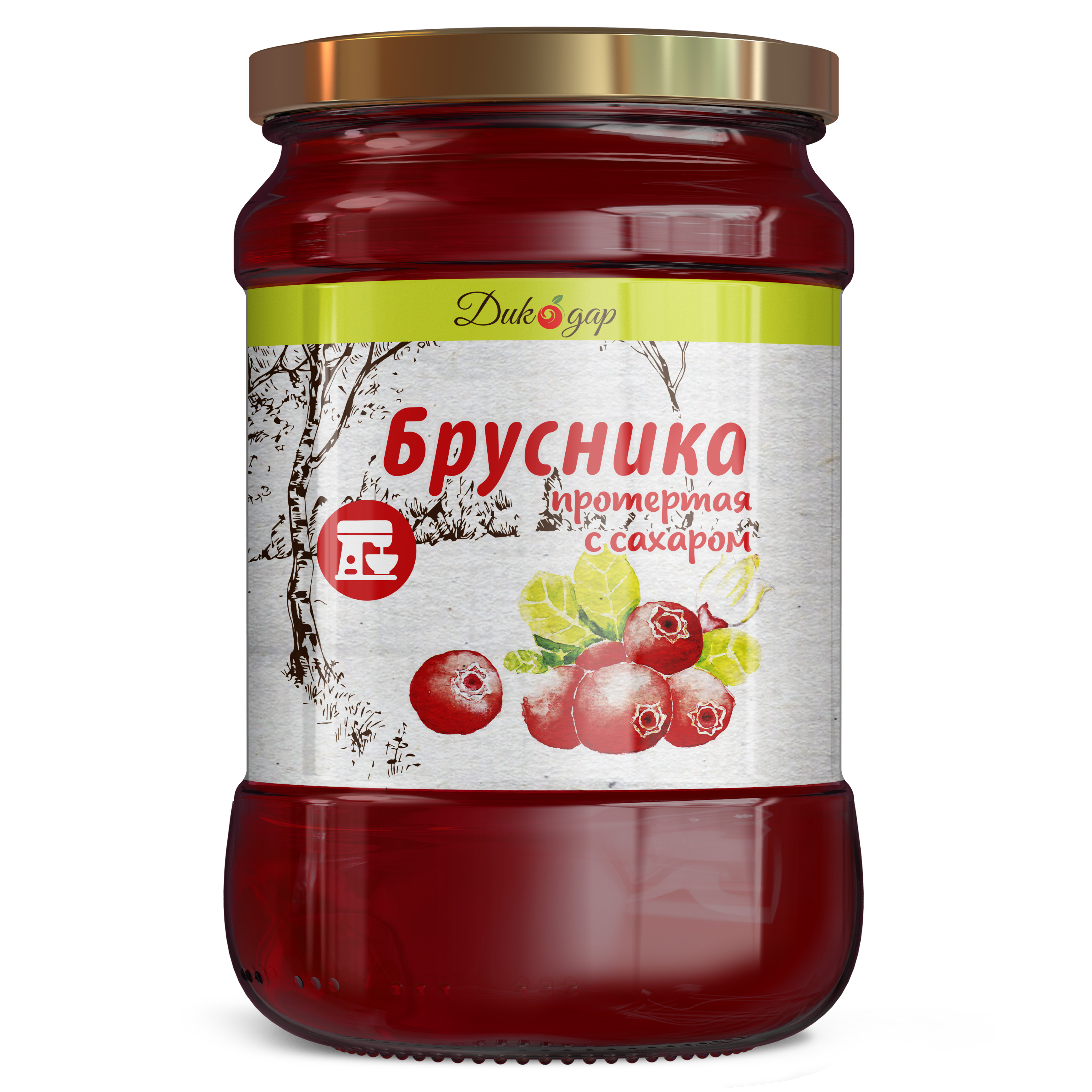 

Протертая брусника Дикорус с сахаром, 550 г