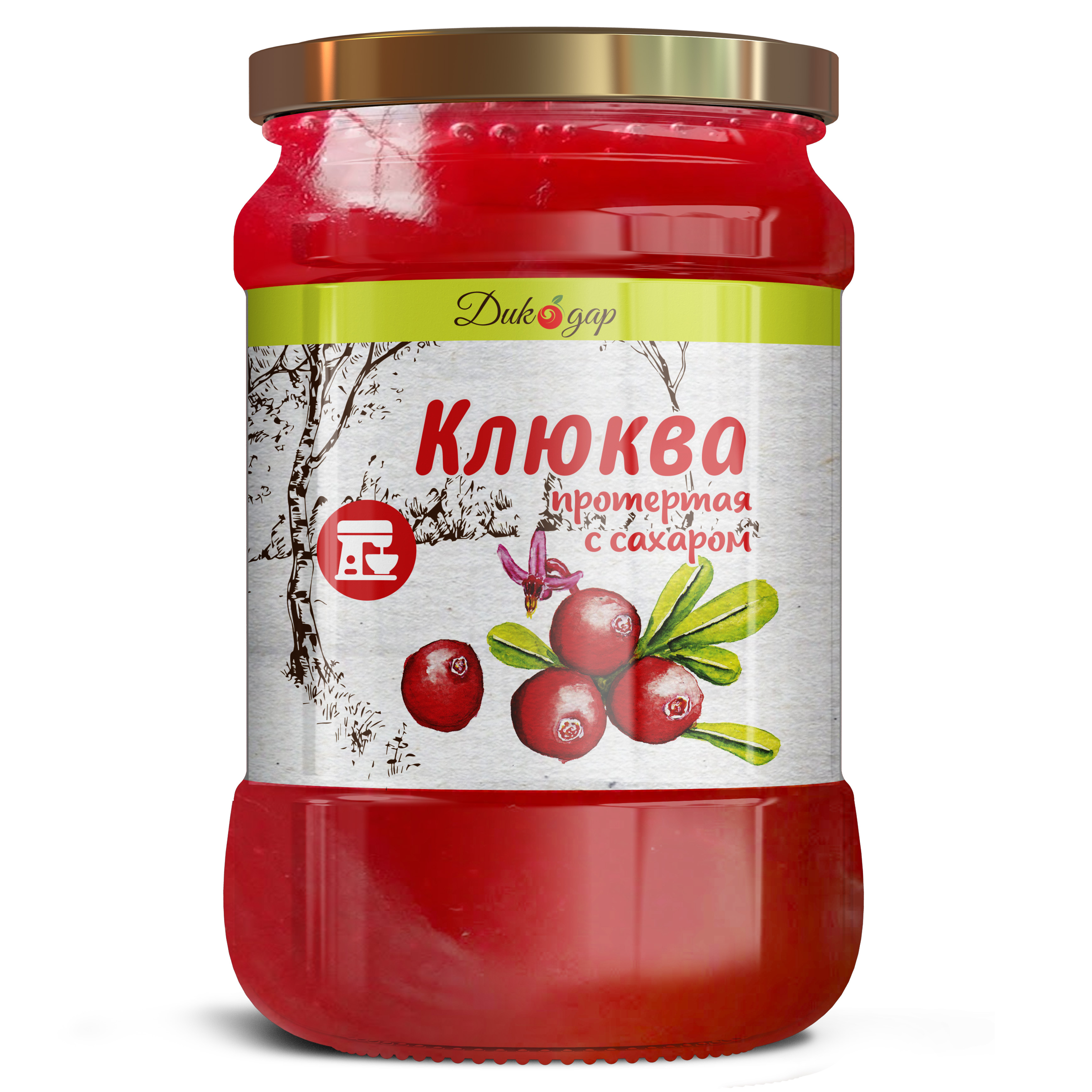 

Протертая клюква Дикорус с сахаром, 580 г