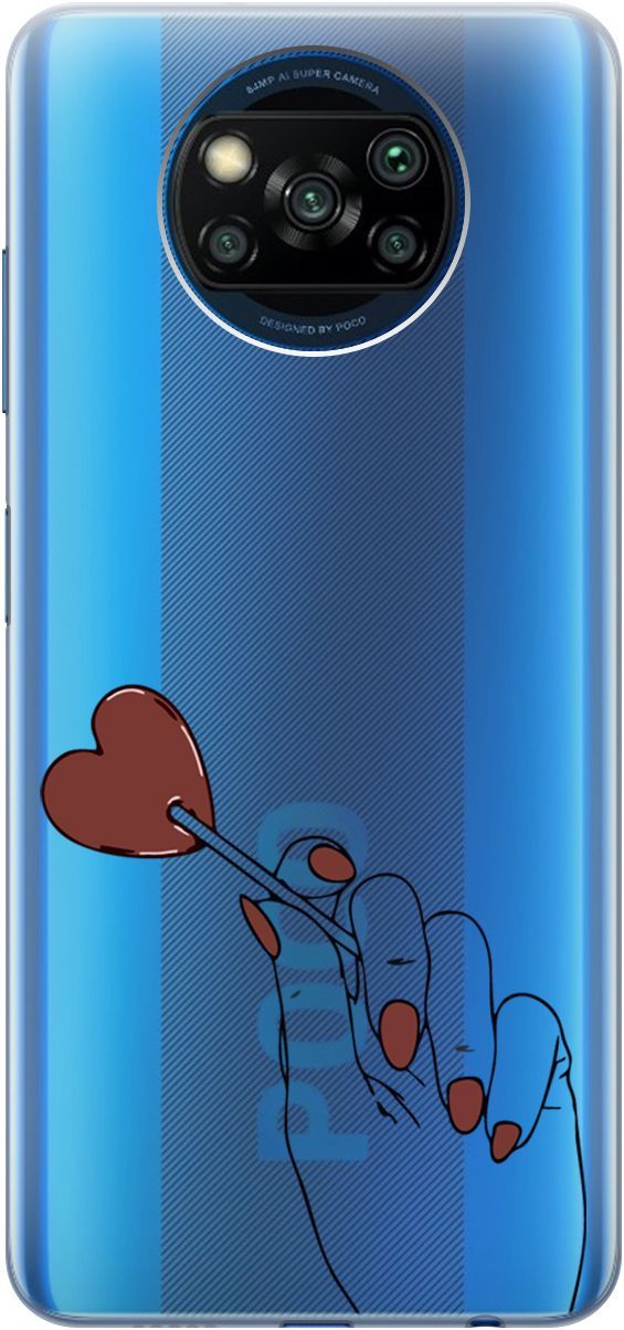 

Чехол на Xiaomi Poco X3 "Heartbreaker" прозрачный, Прозрачный;красный, 1831
