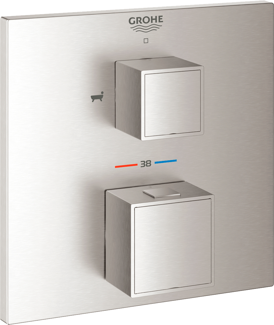 фото Grohe термостат grohe grohtherm cube 24155dc0 для ванны с душем, суперсталь