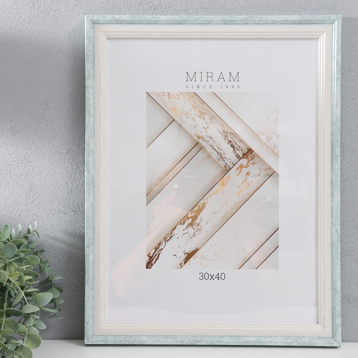 

MIRAM Фоторамка пластик "МИРАМ" 30х40 см, 653198-15, (пластиковый экран), Белый;зеленый