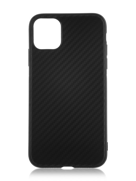 фото Чехол накладка для iphone 11 с текстурой карбон / для айфон 11 / черный qvatra