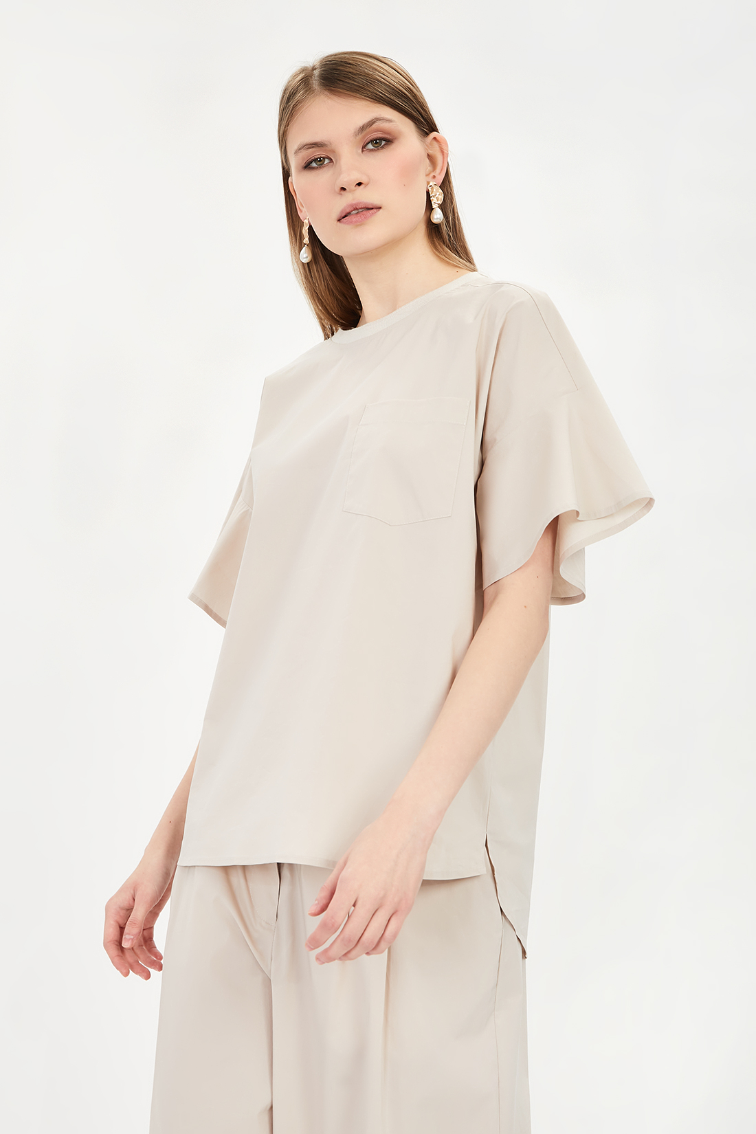 

Блуза женская Baon B191032 бежевая XXL, B191032