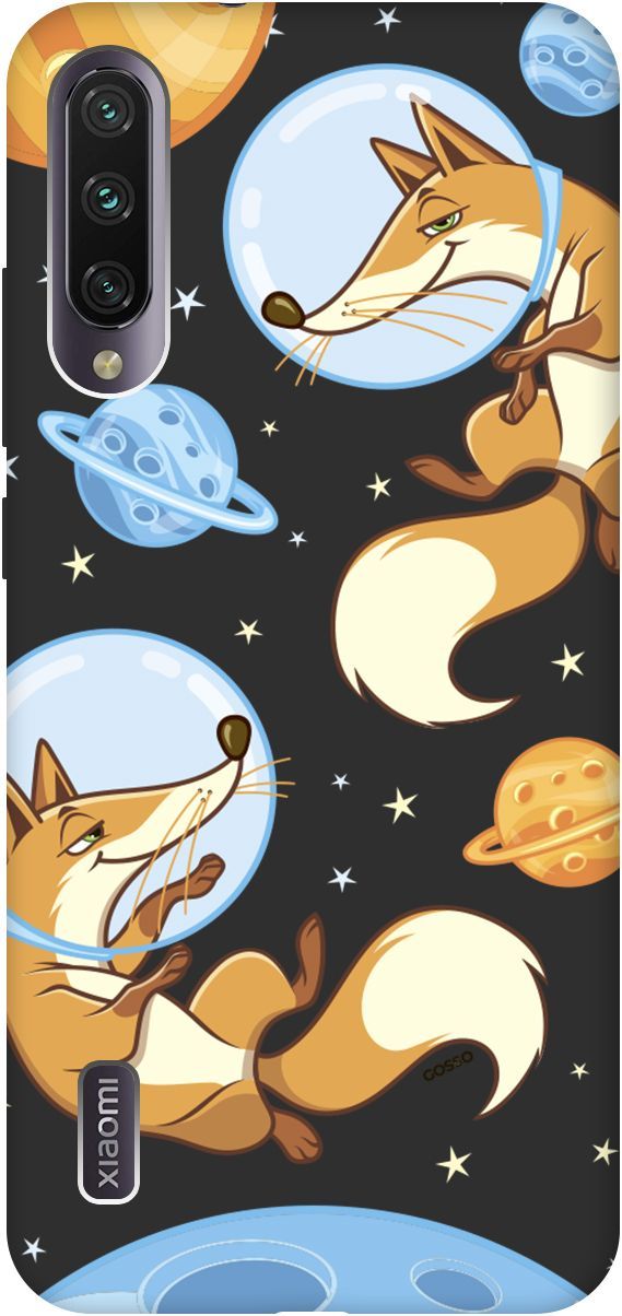 

Матовый чехол на Xiaomi Mi A3 "CosmoFoxes" черный, Черный;оранжевый, 2602