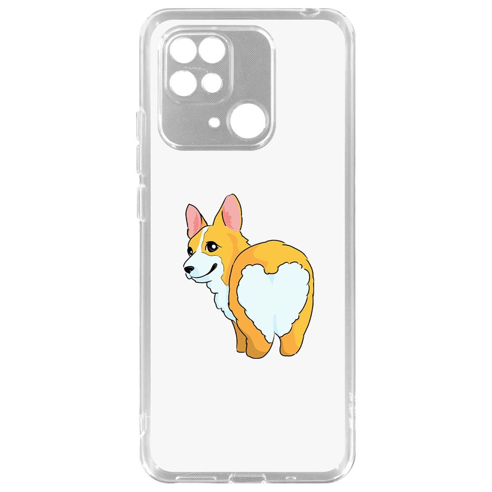

Чехол-накладка Рисованный корги вид 2 для Xiaomi Redmi 10C, Прозрачный