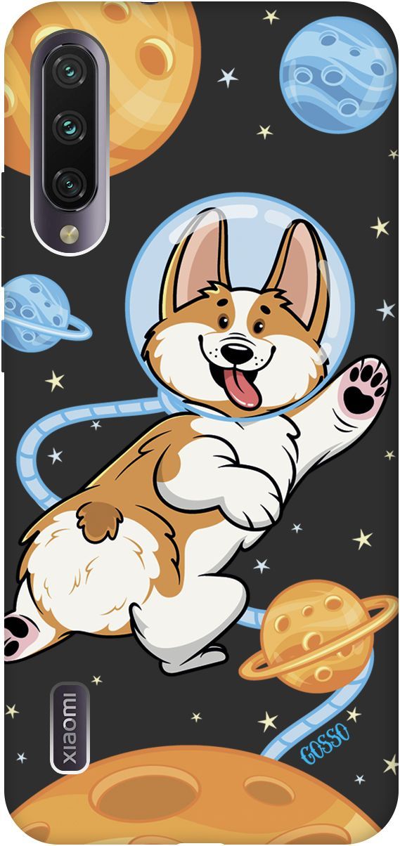 

Матовый чехол на Xiaomi Mi A3/CC9e "CosmoCorgi" черный, Черный;коричневый, 2602