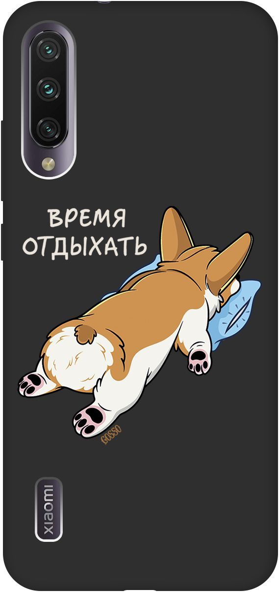 

Чехол на Xiaomi Mi A3 "Relax for corgi" черный, Черный;белый, 2602