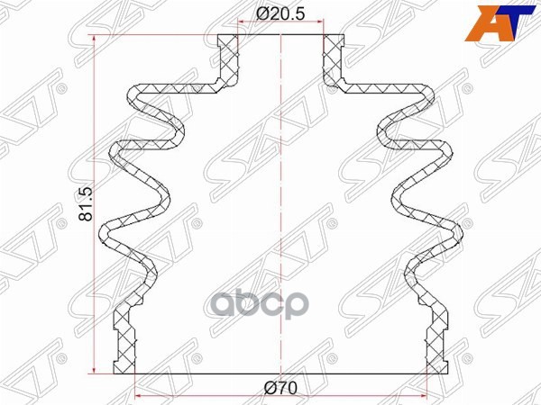 

Sat C-1104 Пыльник Шруса Наружный Subaru Impreza 92-00/Mazda Demio 96-02 (2 Хомута. Резина
