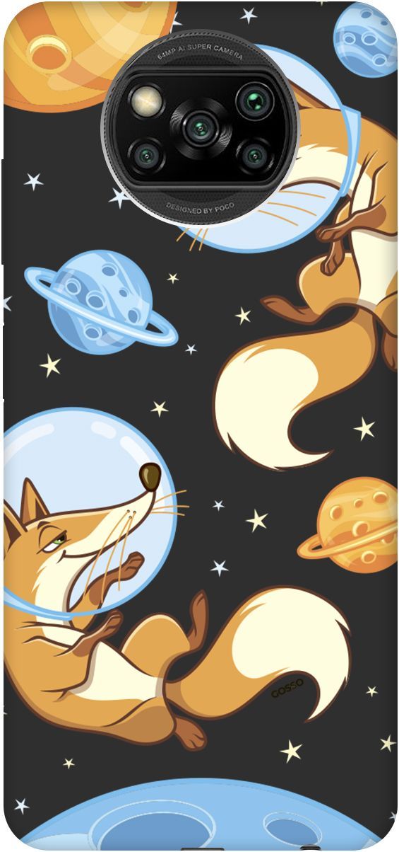 

Чехол на Xiaomi Poco X3 "CosmoFoxes" черный, Черный;оранжевый, 2609